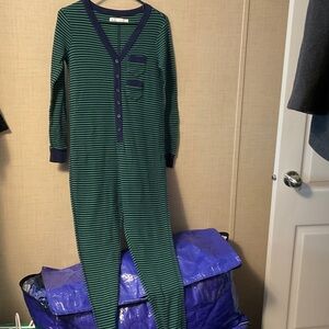 Striped Green and Blue Women's Pajama Onesie